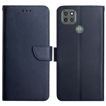 Capa magunivers de couro genuíno textura napa, fecho magnético com apoio azul para Motorola Moto G9 Power - 1
