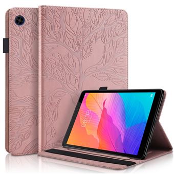 Capa Flip FOXDOCK para Huawei MatePad T8 | Textura em Relevo | Compartimento para Cartão | Rosa - 1