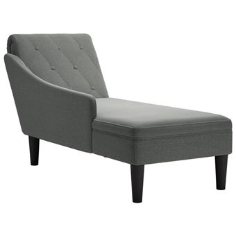 Chaise lounge com almofada/apoio de braços vidaXL | direito tecido - 1