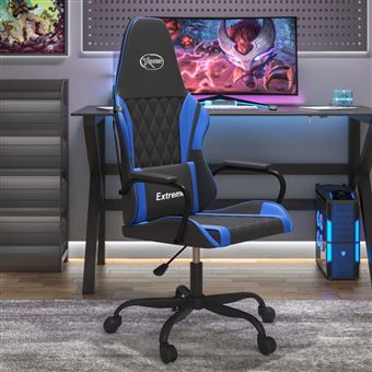 Cadeira de gaming vidaXL | couro artificial preto e azul - 1