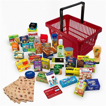 Conjunto supermercado Ocio Trends com cesta de compras + 42 Peças - 1