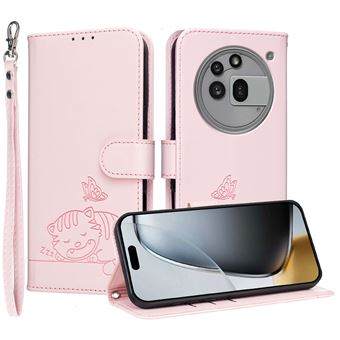 Capa FOXDOCK para Nothing Phone 3A Pro | Flip | Bloqueio RFID | Fecho Magnético | Pele Sintética | Alça de Pulso Amovível | Rosa - 1