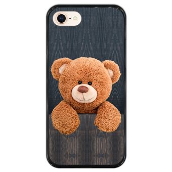 Capa Hapdey para iPhone 7 - 8 Design Urso de Peluche em Silicone Flexível e TPU Preto