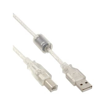 InLine 34505 cabo USB 0,5 m USB A USB B Transparente