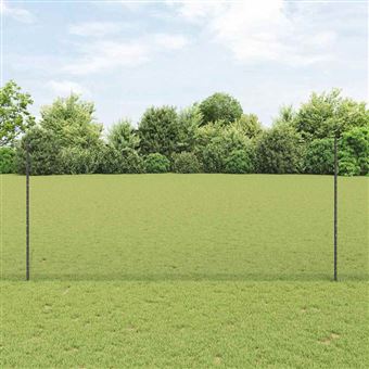 Cerca com Postes vidaXL | 1.4 x 10 m | Aço | Cinzento - 1