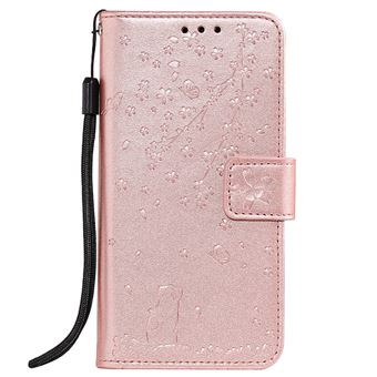 Capa Magunivers PU Flor Dourado Rosa para Huawei Y7 2019