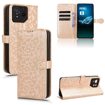 Capa FOXDOCK para Asus ROG Phone 8 Pro | Fecho Magnético | TPU Macio | Compartimentos para Cartões | Dourado - 1