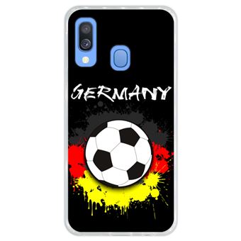 Capa Hapdey para Samsung Galaxy A40 2019 Design Bola de Futebol e Cores da Alemanha em Silicone Flexível e TPU