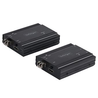Extensor Kvm StarTech.com Extensor KVM HDMI de 4K através de fibra - Vídeo HDMI e Comutador KVM/Extensor de consola remoto USB - até 300 m (Multimodo) - 2x módulos SFP+ MMF de 10G - Kit de extensão KVM (TX/RX) | Preto - 1