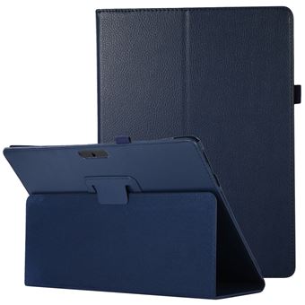 Capa PU à prova de choque, textura litchi com suporte dobrável, azul escuro Magunivers para Microsoft Surface Pro 8 - 1