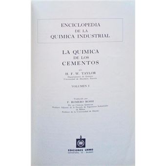 La quimica de los cementos. [volume i] - 1