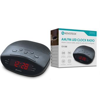 Rádio Relógio AM/FM NOVOTECK CK-008 | LED | Alarme Duplo | Display Fácil de Ler | Prático e pacto - 1