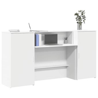 Balcão recepção vidaXL | 200x50x103,5 cm | madeira branco - 1
