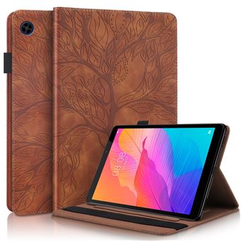Capa Flip FOXDOCK para Huawei MatePad T8 | Textura em Relevo | Compartimento para Cartão | Castanho - 1