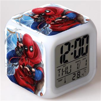 Despertador Infantil HSMY | LED | Multifuncional Colorido | Spiderman 8 - 1