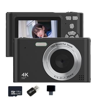 Máquina Fotográfica Digital Compacta SZSMART C15 | Ecrã de 2,4" | Resolução HD 1080P | Zoom de 16x | 128 GB | Preto - 1