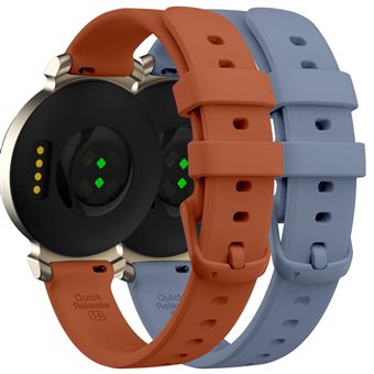 Pack Antiimpacto 2x Bracelete em Silicone Líquido para Garmin Lily 2 / Lily 2 Classic | Castanho e lavanda - 1