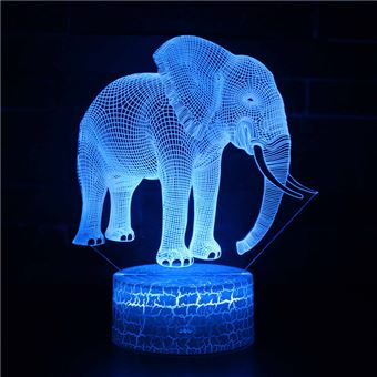 Lâmpada 3D HSMY | Infantil | Multicolorido com Controlo Remoto | Elefante | 461 - 1