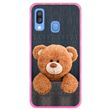 Capa Hapdey para Samsung Galaxy A40 2019 Design Urso de Peluche em Silicone Flexível e TPU Cor-de-Rosa