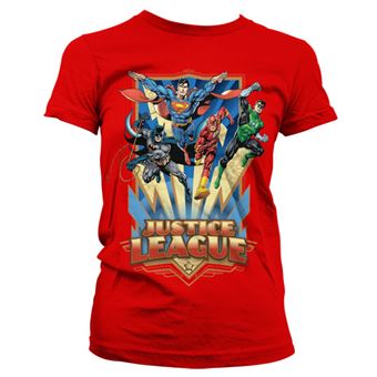 T-shirt para Mulher Justice League - Team Up! | Vermelho | M