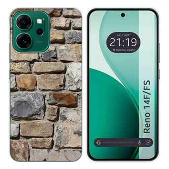 Capa Tumundosmartphone de silicone para Oppo Reno 14 FS / 14FS 5G | Brick Design 03 Desenhos - 1
