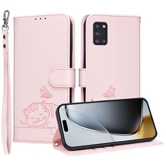 Capa FOXDOCK para Samsung Galaxy A31 | Flip | Bloqueio RFID | Fecho Magnético | Pele Sintética | Alça de Pulso Amovível | Rosa - 1