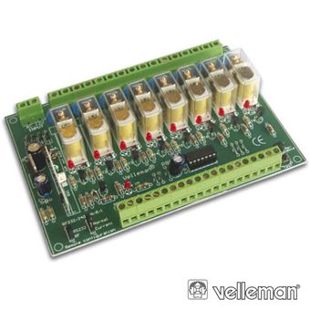Kit Velleman Placa de Relés 8 Canais Controlada À Distância - 1