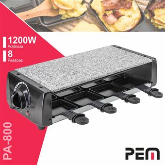 Raclette PEM Raclette 8 Pessoas com Pedra Granito 1200W - 1