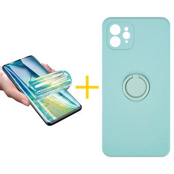 Pack 1 x Película de Hidrogel + Capa Accetel Apple iphone 11 Pro Max | Gel O-Ring - Verde Água - 1