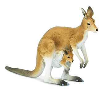 Figura de borracha - Canguru Vermelho com cria - 1