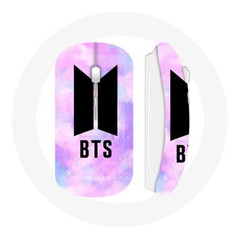 Rato Wireless Maniacase Bangtan Sonyeondan Bts Logo Abst Fundo Roxo Azul Rosa - 1