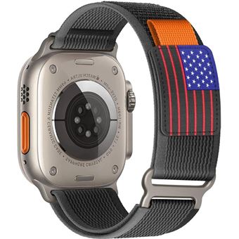 Bracelete tecido Trail adventurer Antiimpacto para Apple Watch Series 7 45mm | Preto e Cinzento - 1
