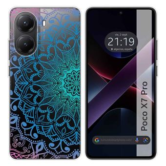 Capa TUMUNDOSMARTPHONE de silicone transparente para Xiaomi Poco X7 Pro 5G Desenhos de design de mandala - 1