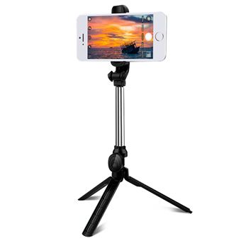 Selfie-Stick Avizar para Smartphone | Bluetooth | 2 em 1 | Tripé | Comando Retrátil - Preto - 1