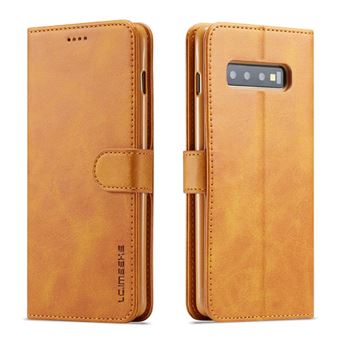 Capa Magunivers PU estande marrom para Samsung Galaxy S10