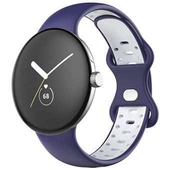 Bracelete Avizar para Google Pixel Watch | Silicone Bicolor Flexível - Branco e Azul - 1
