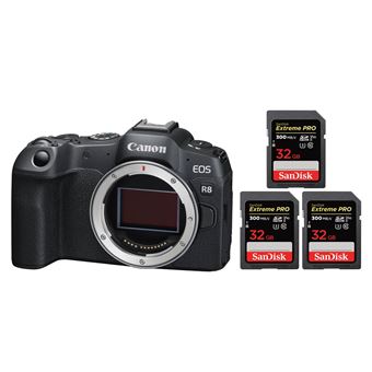 Canon EOS R8 Body+3 SanDisk 32GB Extreme Pro SDHC USH-II 4K U3 300MB/s - 1