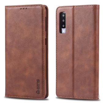 Capa PU estilo retro com titular do cartão café para Samsung Galaxy A50