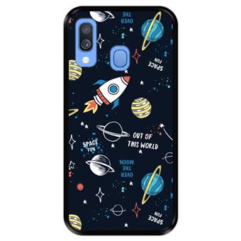 Capa Tpu Hapdey para Samsung Galaxy A40 2019 | Design Padrão de Constelação | Galáxia 3 - Preto