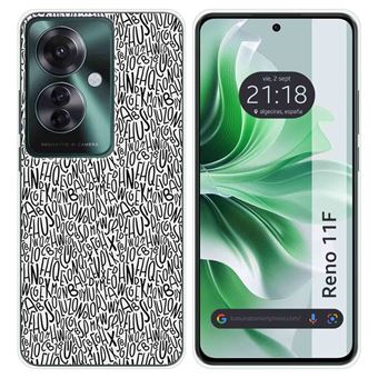Capa de silicone TUMUNDOSMARTPHONE para Oppo Reno 11F 5G | desenhos letras - 1