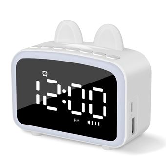 Despertador LCD DAM com Luz Noturna | Branco - 1