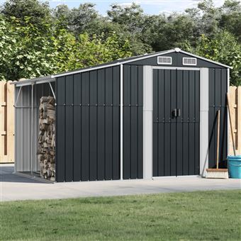 Abrigo de jardim vidaXL | 277x192,5x179 cm | | Aço galvanizado antracite - 1