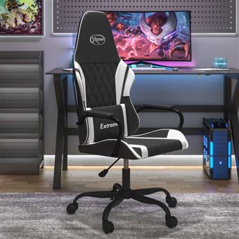 Cadeira de gaming vidaXL | couro artificial preto e branco - 1
