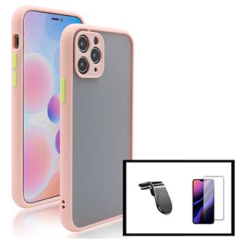Kit Capa Traseira Proteção Camara + Película Película de Vidro Temperado GorilasGlass + Suporte de Carro Magnético L G4M para iPhone 13 Pro Max - Rosa - 1