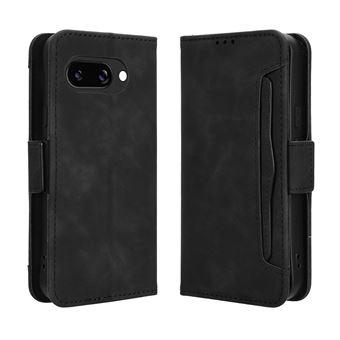 Capa FOXDOCK Protetora para Google Pixel 9A | Suporte e Flip de couro PU | À Prova de Choque | Preto - 1