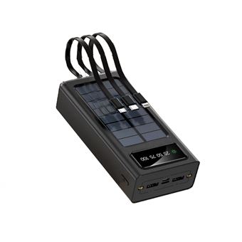 Powerbank Solar com Lanterna LED Klack® | 20000 mAh - Preto - 1