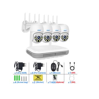 Kit CCTV WiFi Videovigilância 3MP 8CH | 4 Câmaras Rotativas - 1