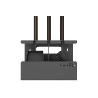 Conjunto de Ferramentas para Lareira OutInFire | 3 Peças | Aço e Madeira | Preto - Set 1 - 1