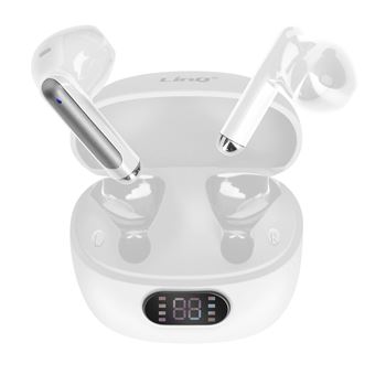 Auriculares Wireless LinQ | Controlo tátil| Ecrã LED | Branco - 1