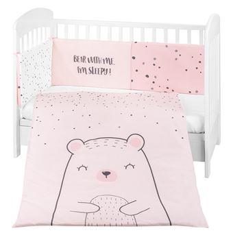 Conjunto Jogo de Cama Kikka Boo Bear with me Rosa | 2 Peças | 70x140cm - 1